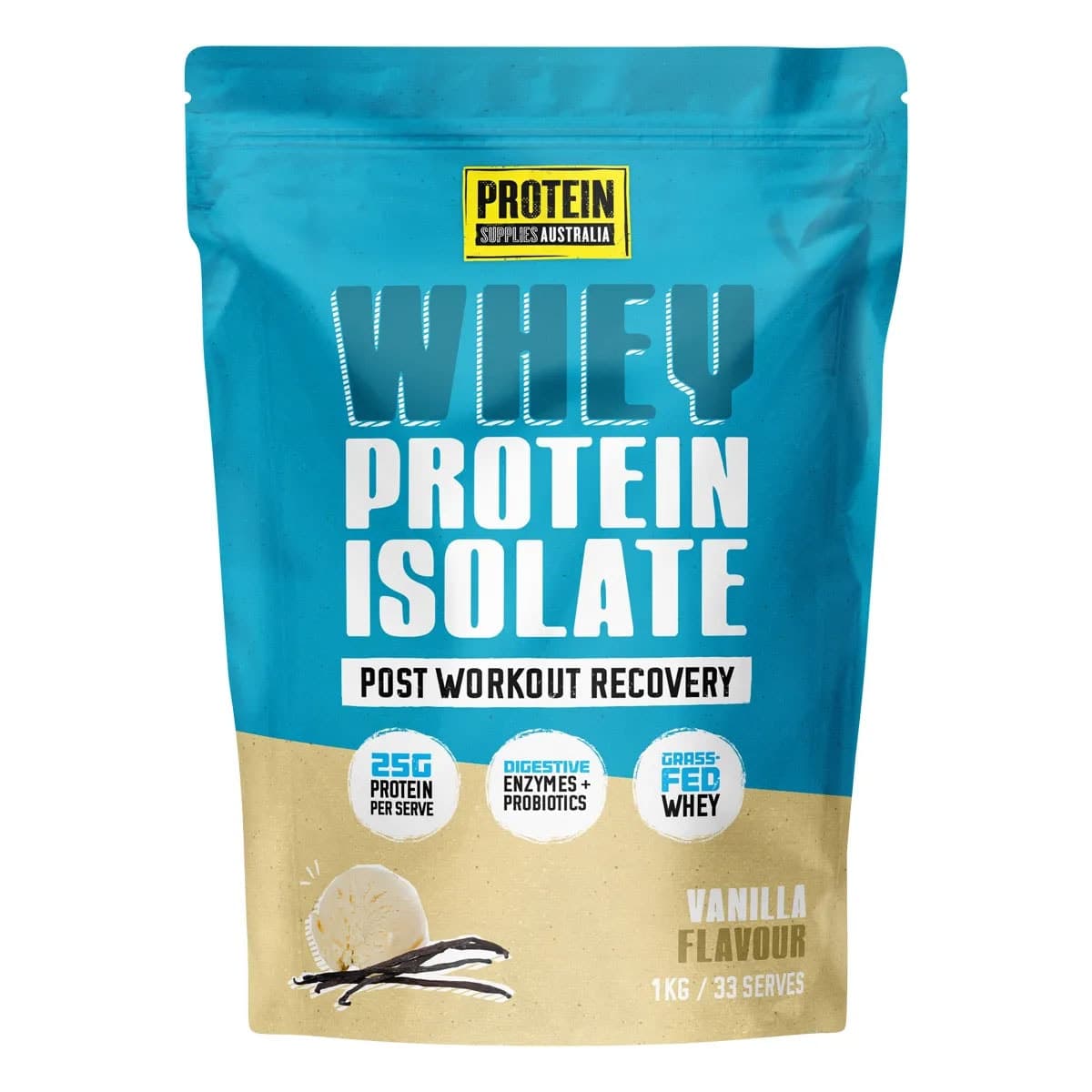 Protein Supplies Australia Whey Protein Isolate Vanilla 1kg