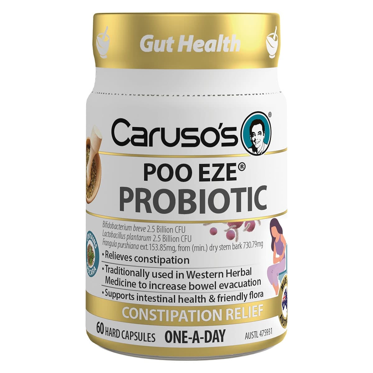 Carusos Probiotic - Poo Eze 60 Capsules