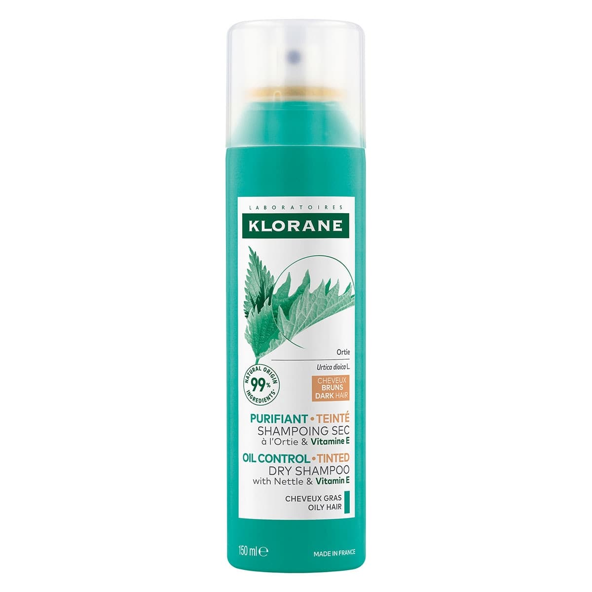 Klorane Dry Shampoo With Nettle Vitamin E Dark Hair 150ml