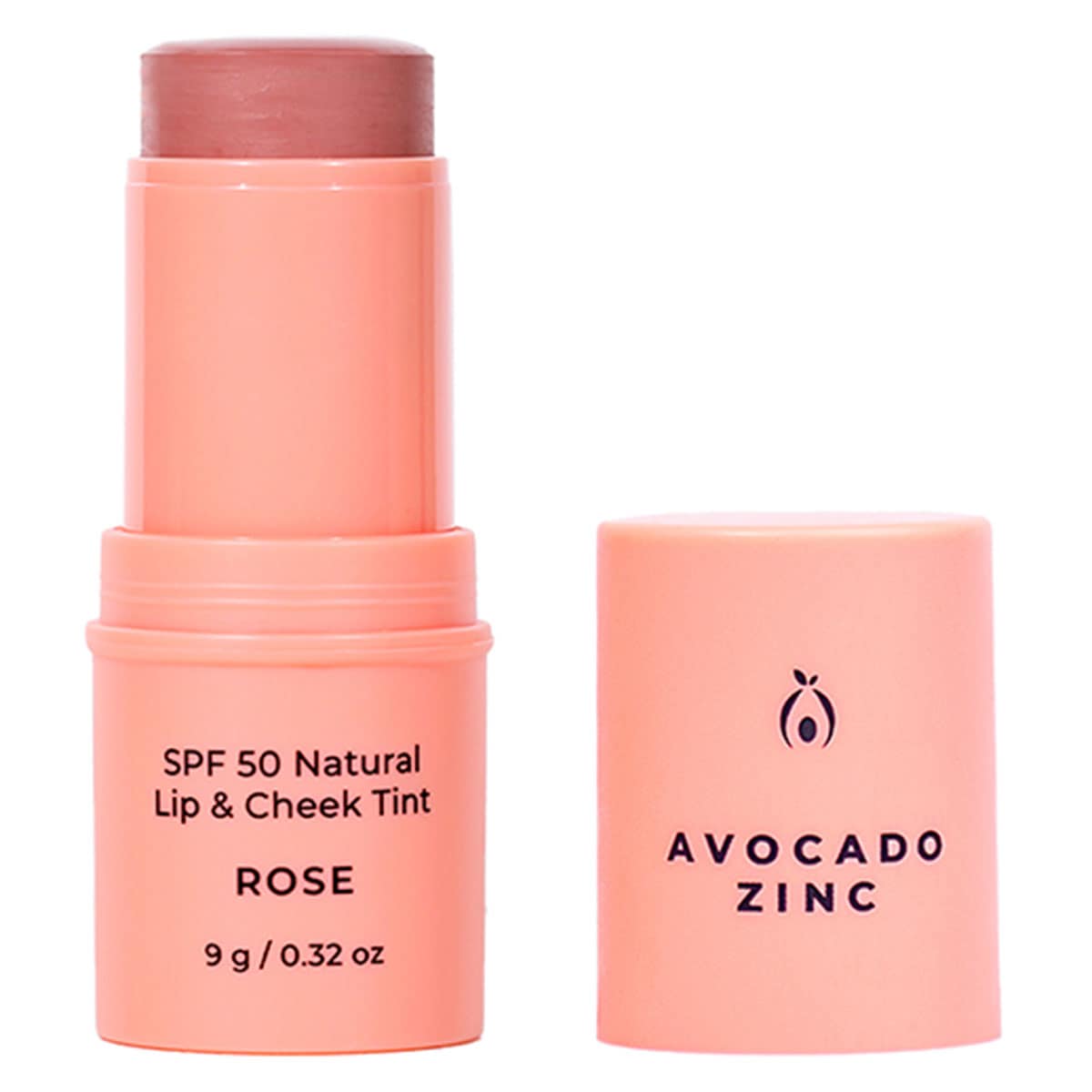Avocado Zinc SPF50 Natural Lip & Cheek Tint - Rose 9g