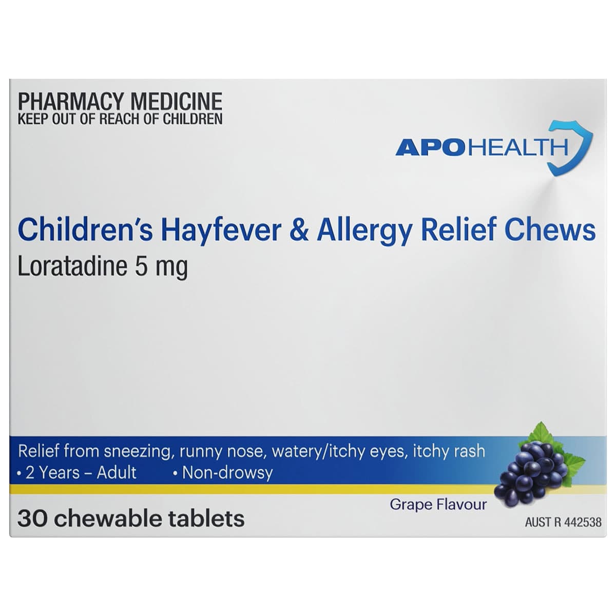APOHEALTH Children's Hayfever & Allergy Relief 30 Chewable Tablets
