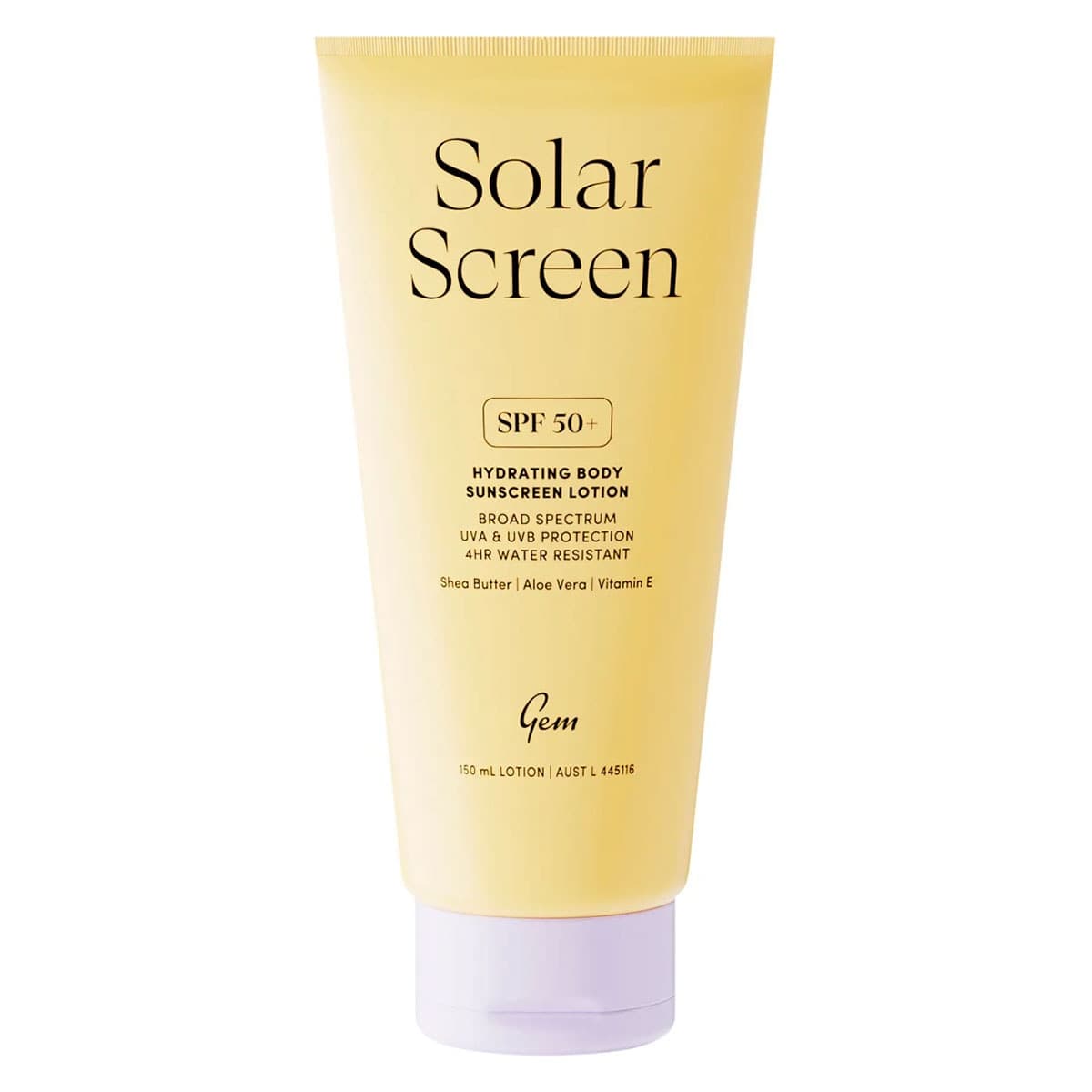 Gem Solar Screen SPF50+ Hydrating Body Sunscreen Lotion 150ml