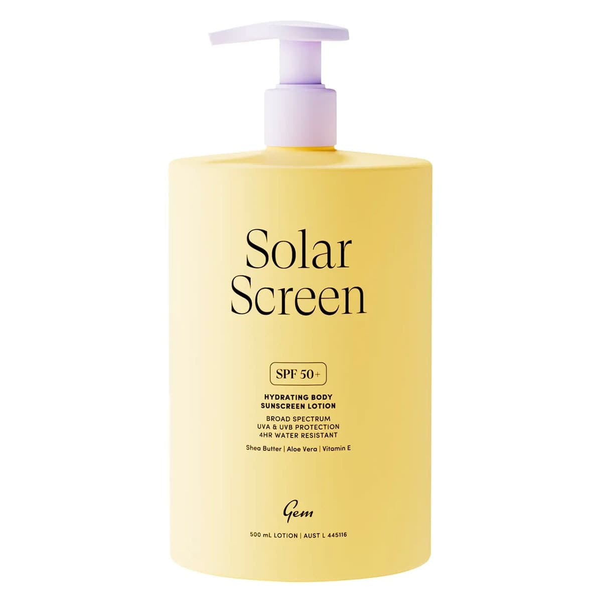 Gem Solar Screen SPF50+ Hydrating Body Sunscreen Lotion 500ml