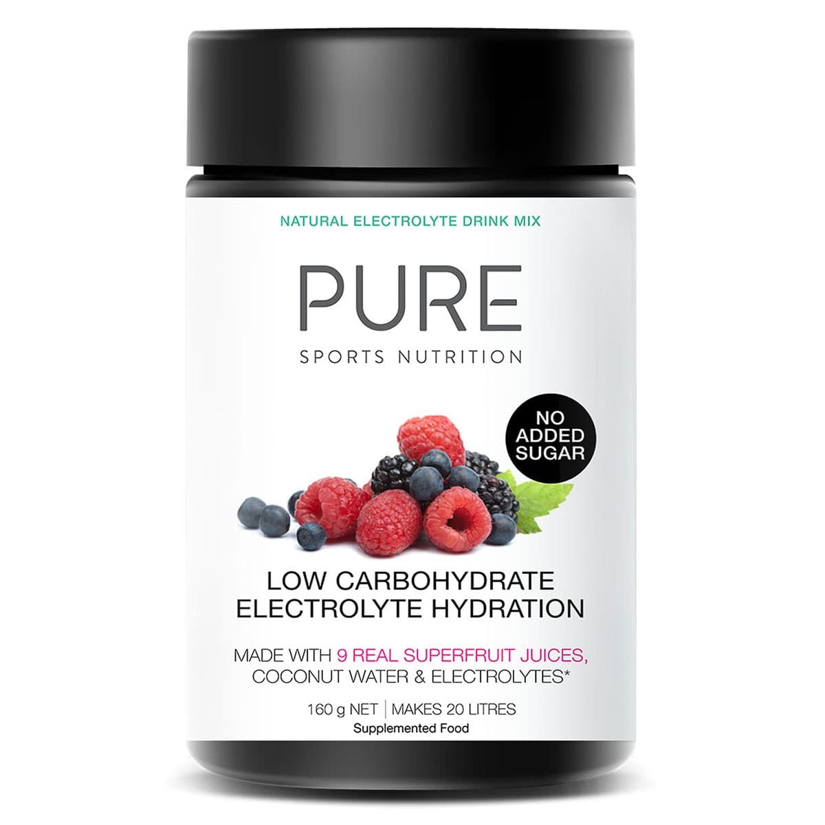 Pure Sports Nutrition Low Carb Electrolyte Hydration Powder Superfruits 160g