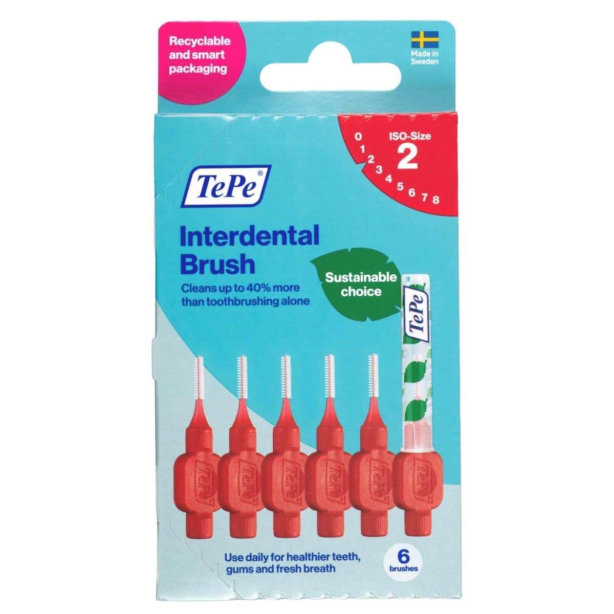 TePe Interdental Brush 0.5mm Red 6 Pack