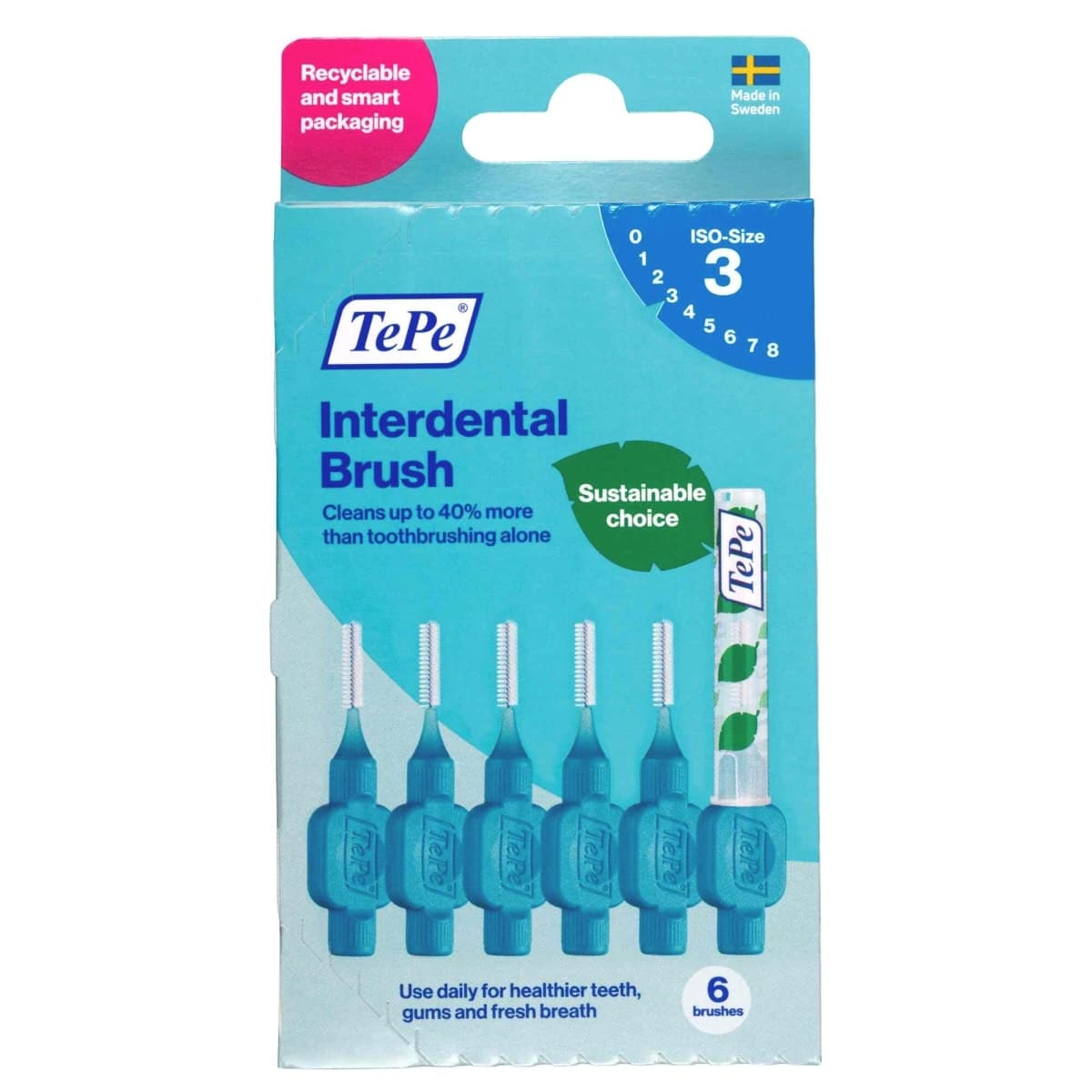 TePe Interdental Brush 0.6mm Blue 6 Pack