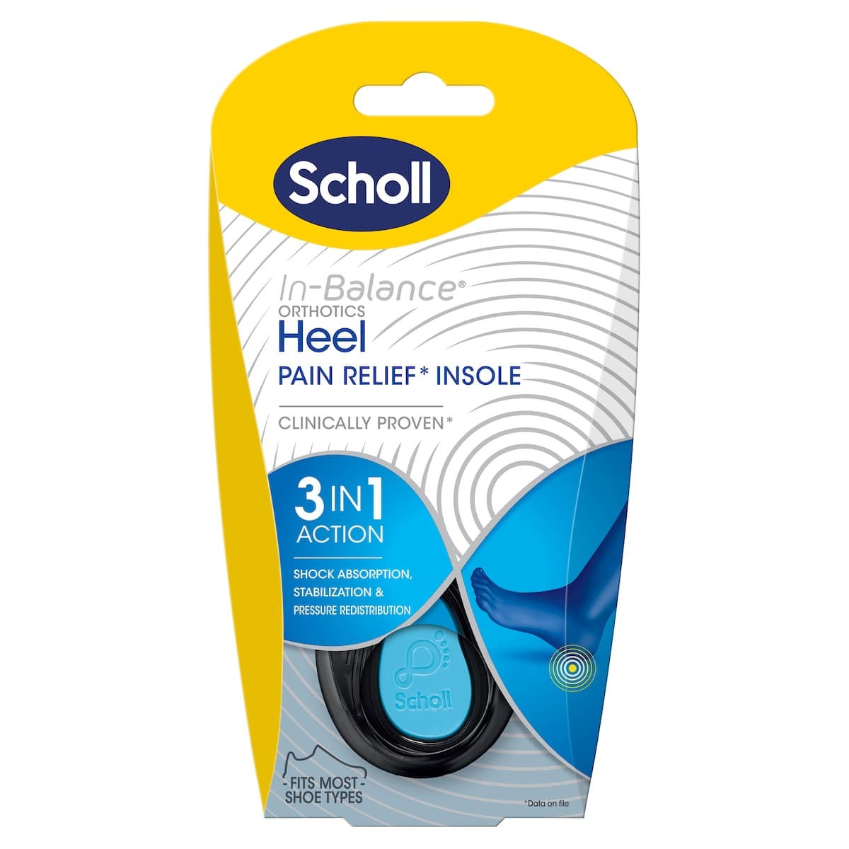 Scholl In-balance Heel Pain Relief Orthotic Insole Medium 1 Pair