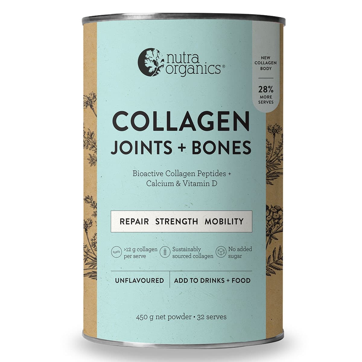 Nutra Naturals Collagen Joints & Bones Powder 450g