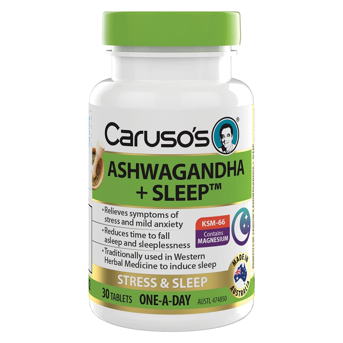 Carusos Ashwagandha + Sleep 30 Tablets