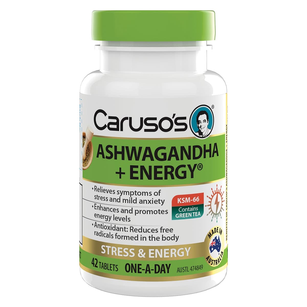 Carusos Ashwagandha + Energy 42 Tablets