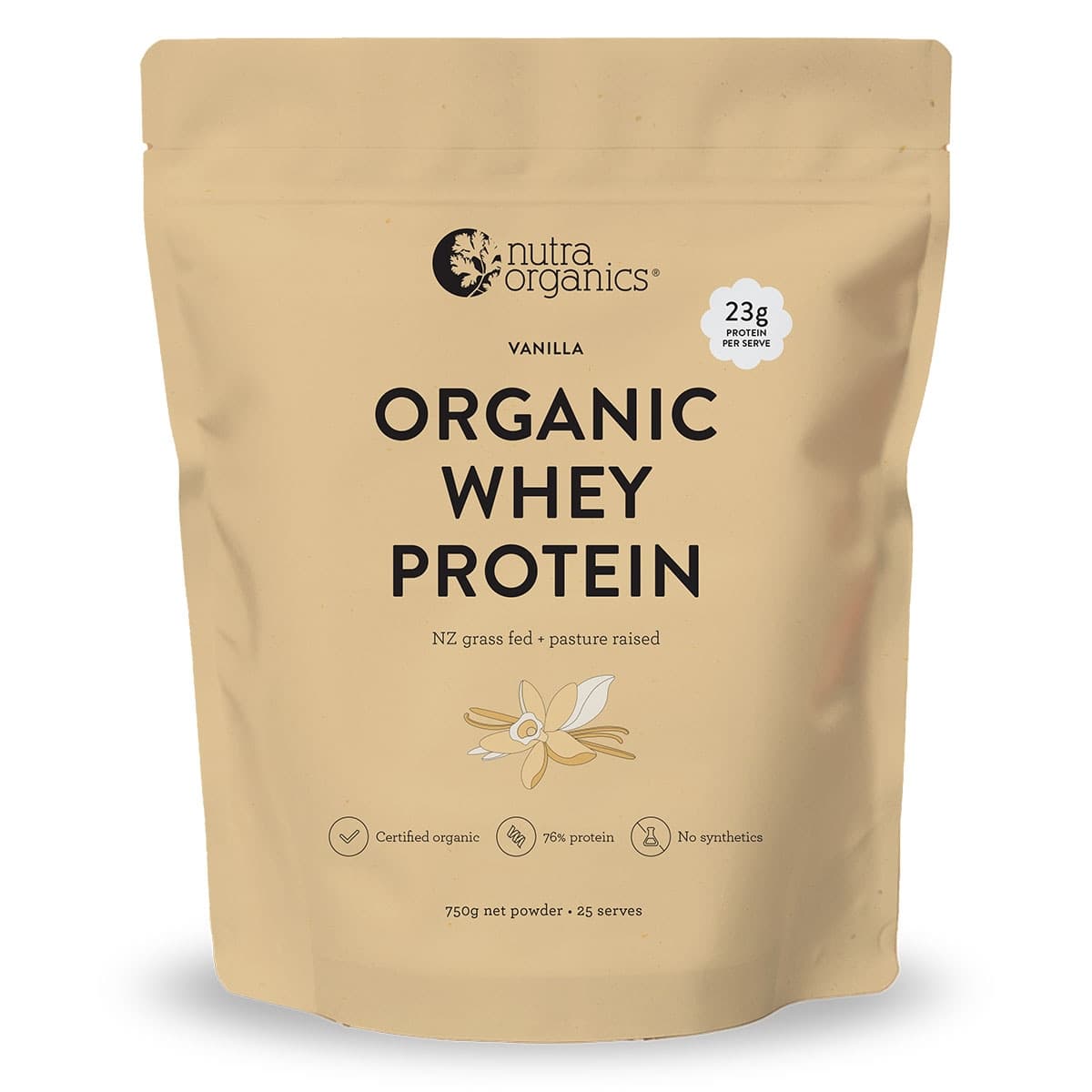 Nutra Organics Organic Whey Protein Powder Vanilla 750g