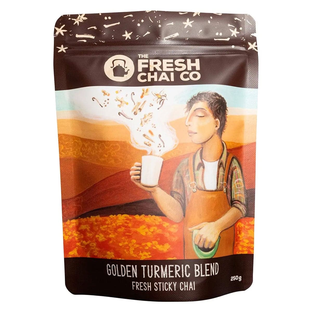 The Fresh Chai Co Golden Turmeric Blend Fresh Sticky Chai 250g