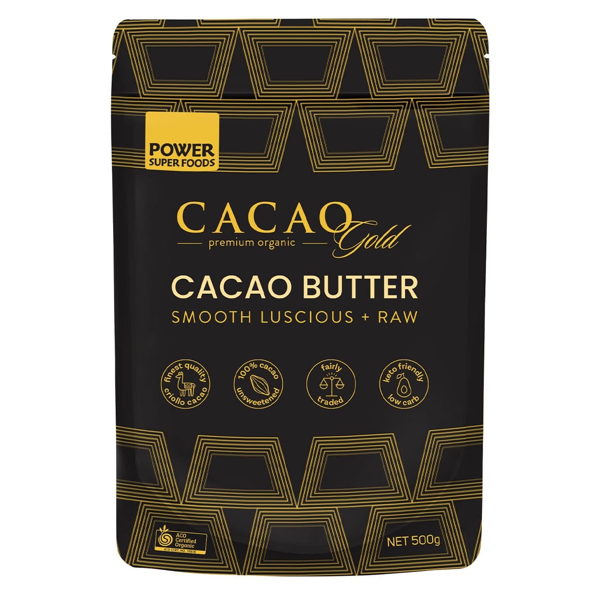 Power Super Foods Certified Organic Cacao Gold Butter Chunks 500g