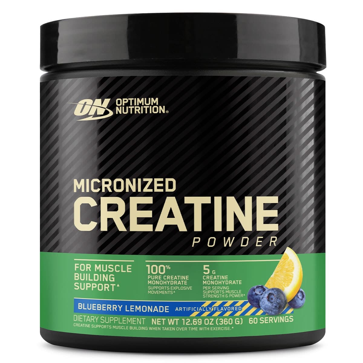 Optimum Nutrition Micronized Creatine Monohydrate Powder Blueberry Lemonade 360g
