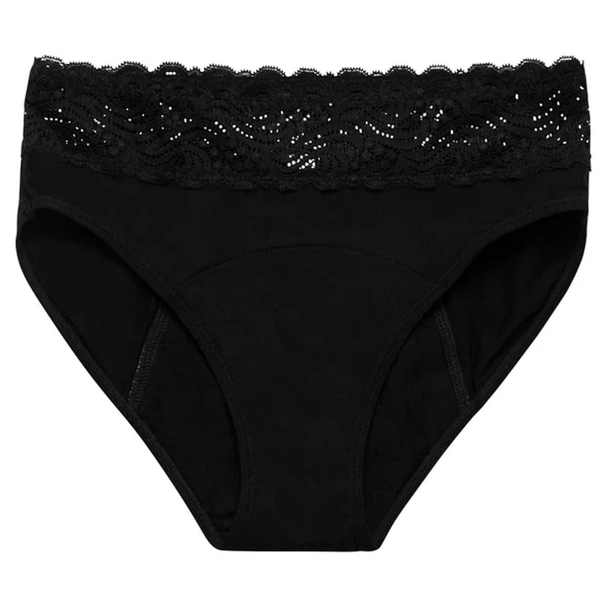 Modibodi Period Underwear Sensual High Waist Bikini Super-Overnight Black 12/M