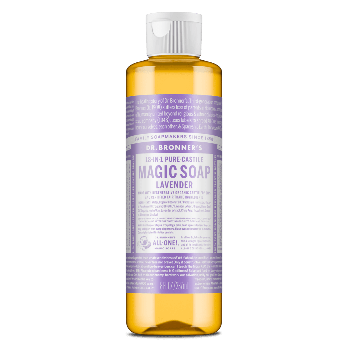 Dr Bronner's Pure Castile Liquid Magic Soap Lavender 237ml