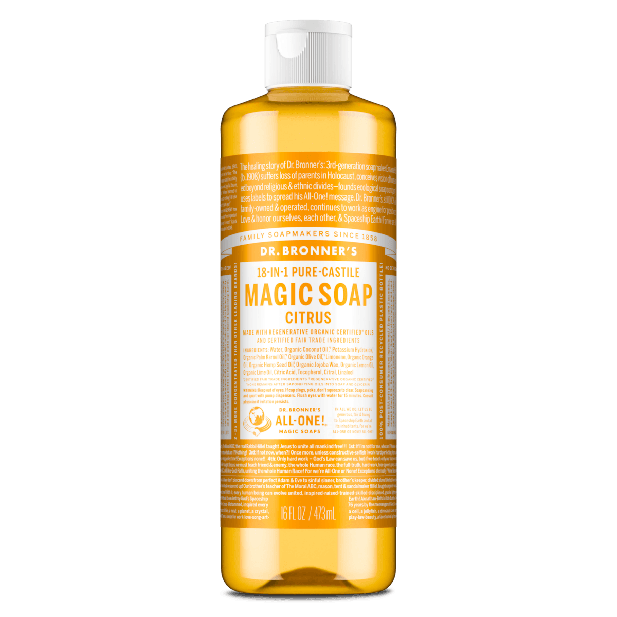 Dr Bronner's Pure Castile Liquid Magic Soap Citrus 473ml