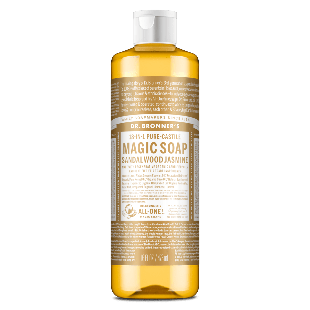 Dr Bronner's Pure Castile Liquid Magic Soap Sandalwood Jasmine 473ml