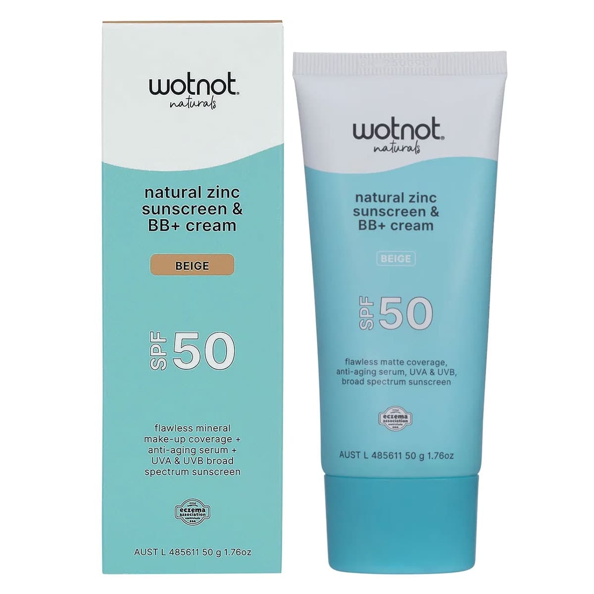 Wotnot Natural Zinc Sunscreen+BB Cream Beige SPF50 50g