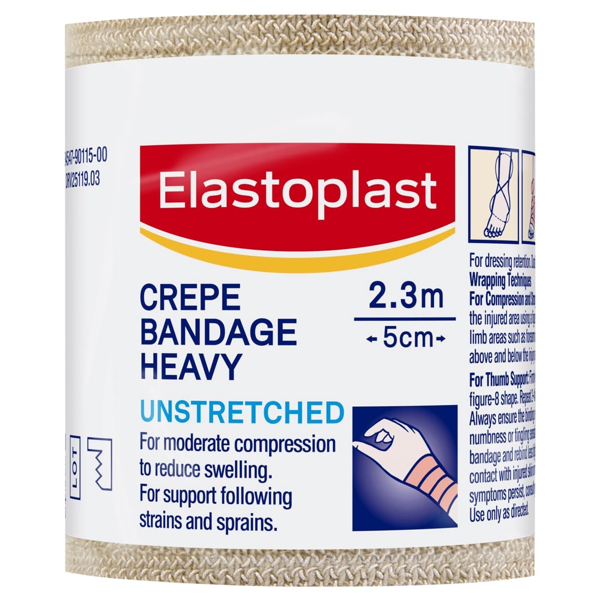Elastoplast Heavy Weight Crepe Bandage Unstretched 5cm x 2.3m Roll