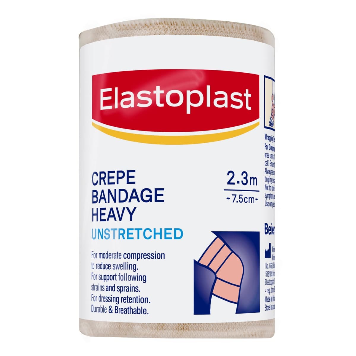 Elastoplast Heavy Weight Crepe Bandage Unstretched 7.5cm x 2.3m Roll