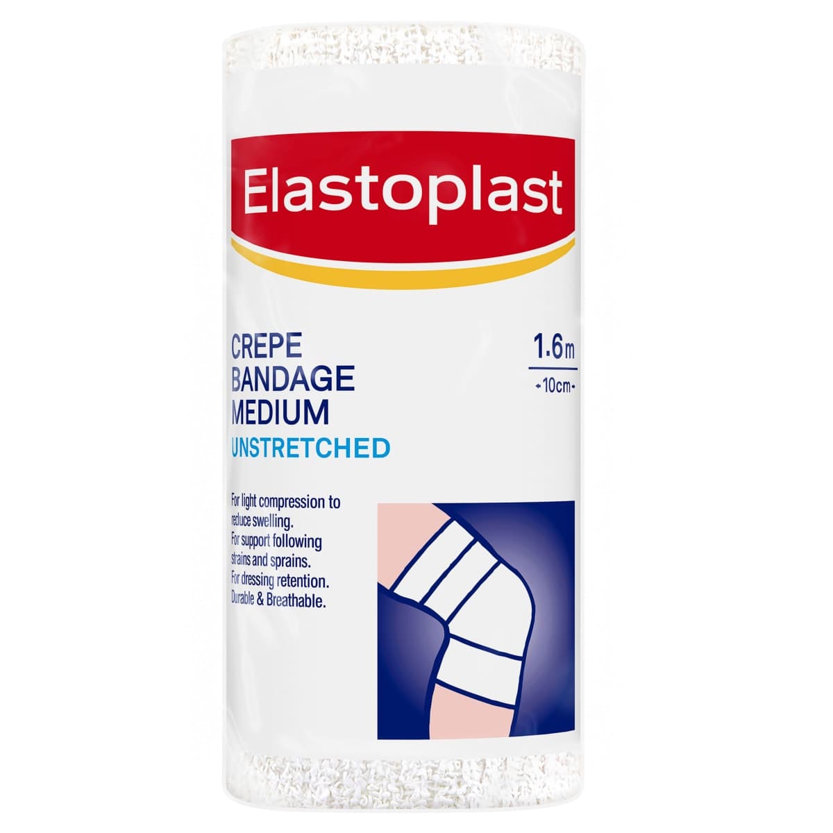 Elastoplast Medium Weight Crepe Bandage Unstretched 10cm x 1.6m Roll