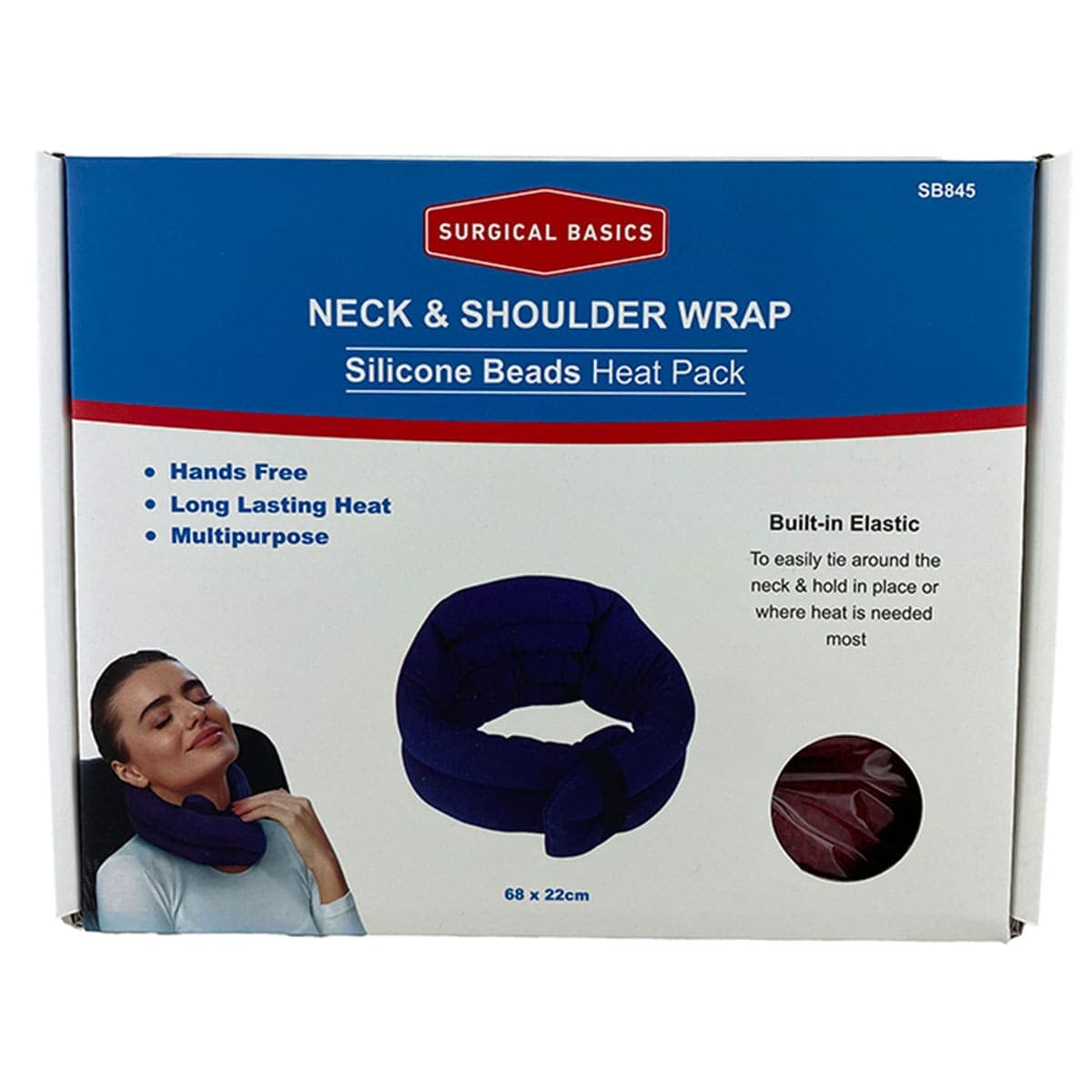 3P Surgical Basic Silicone Bead Heat Pack - Neck & Shoulder Wrap 1 Pack Assorted Colours