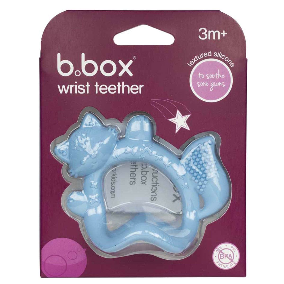 B.Box Wrist Teether Lullaby Blue