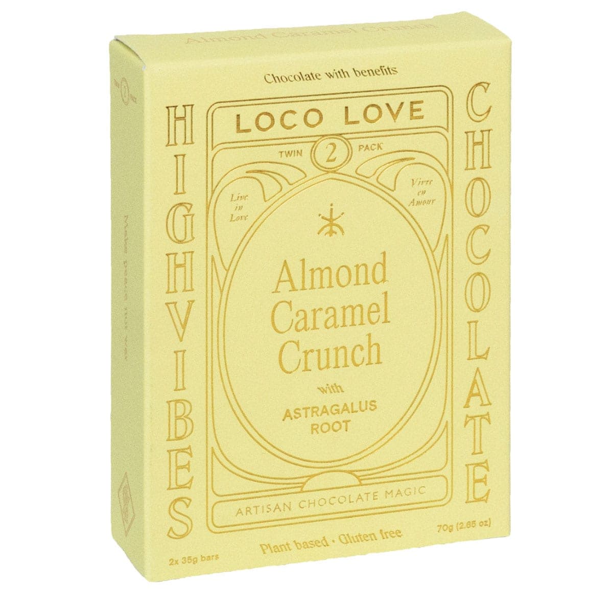 Loco Love Twin Almond Caramel Crunch Chocolate Bar 70g