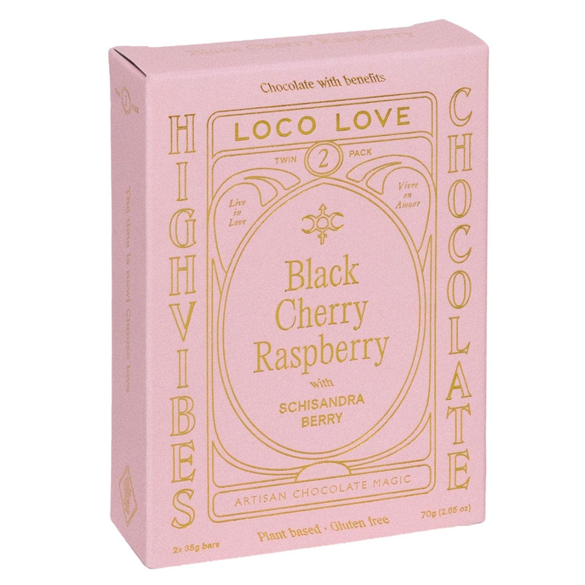 Loco Love Twin Black Cherry Raspberry Chocolate Bar 70g