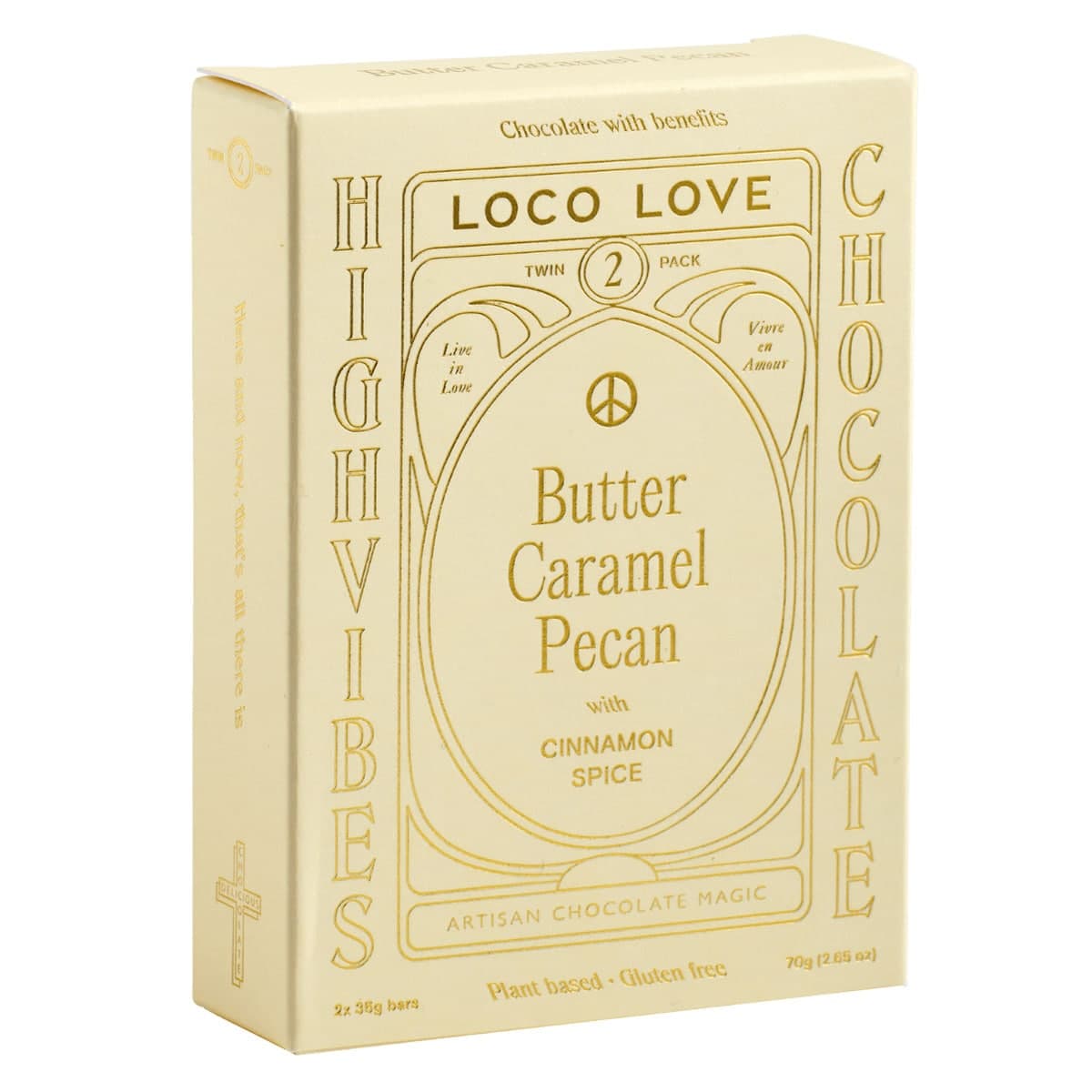 Loco Love Twin Butter Caramel Pecan Chocolate Bar 70g