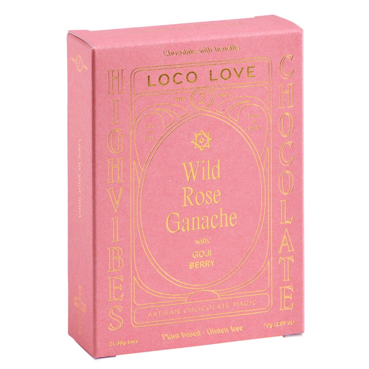 Loco Love Twin Wild Rose Ganache Chocolate Bar 70g