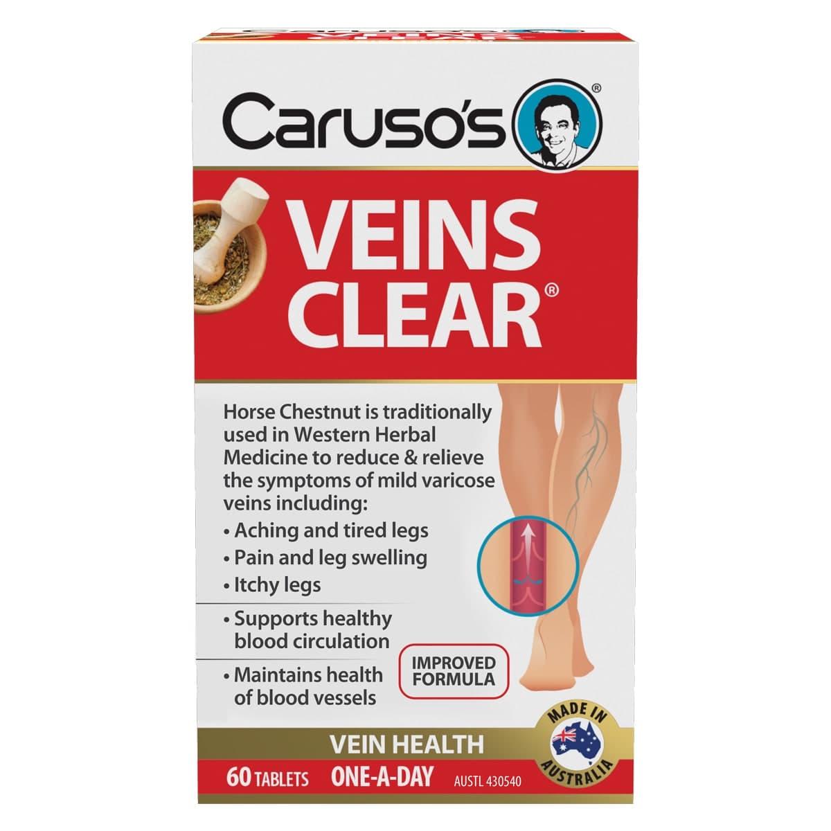 Carusos Veins Clear 60 Tablets