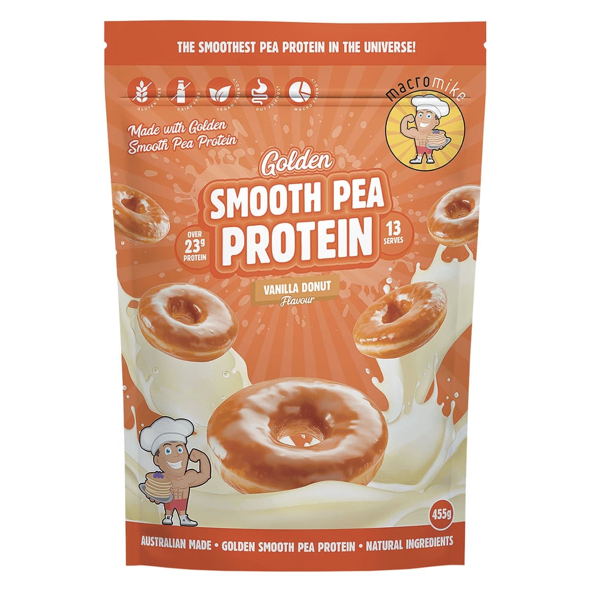 Macro Mike Golden Smooth Pea Protein Vanilla Donut 455g