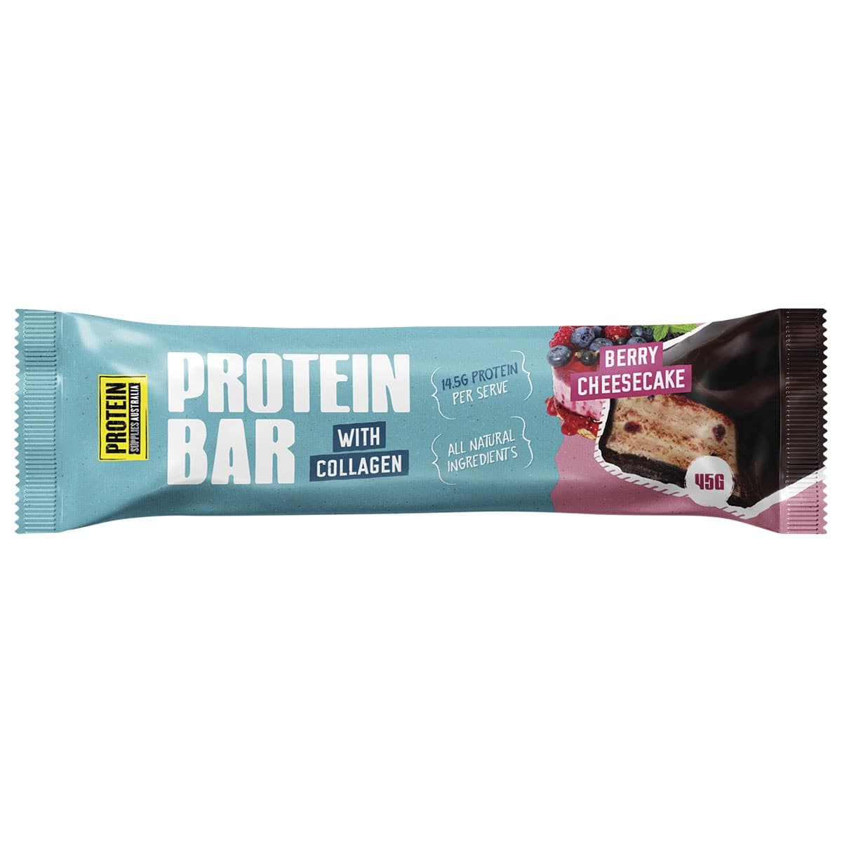 Protein Supplies Australia Collagen Protein Bar Berry Cheesecake 45g