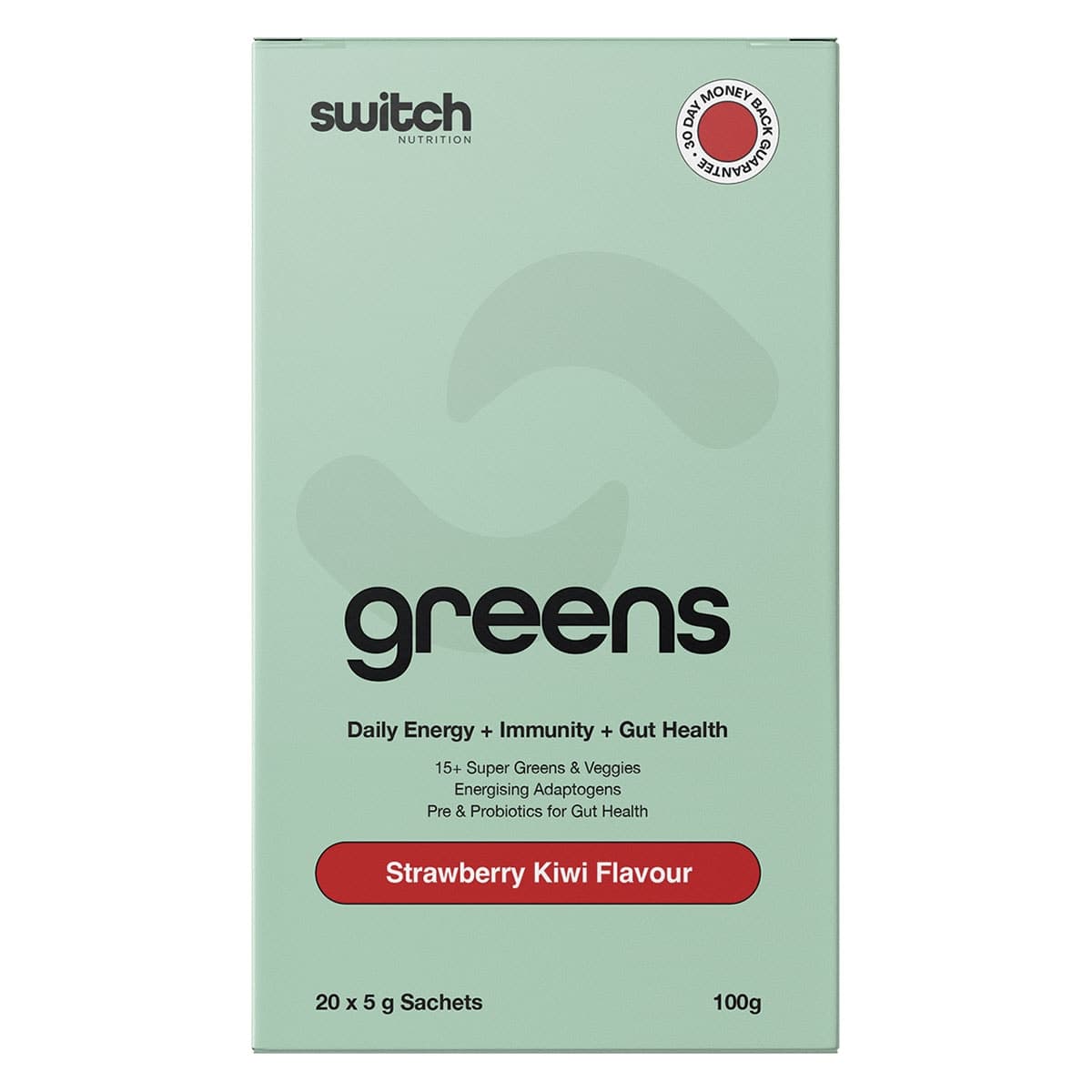 Switch Nutrition Greens Powder Strawberry Kiwi 20 x 5g Sachets