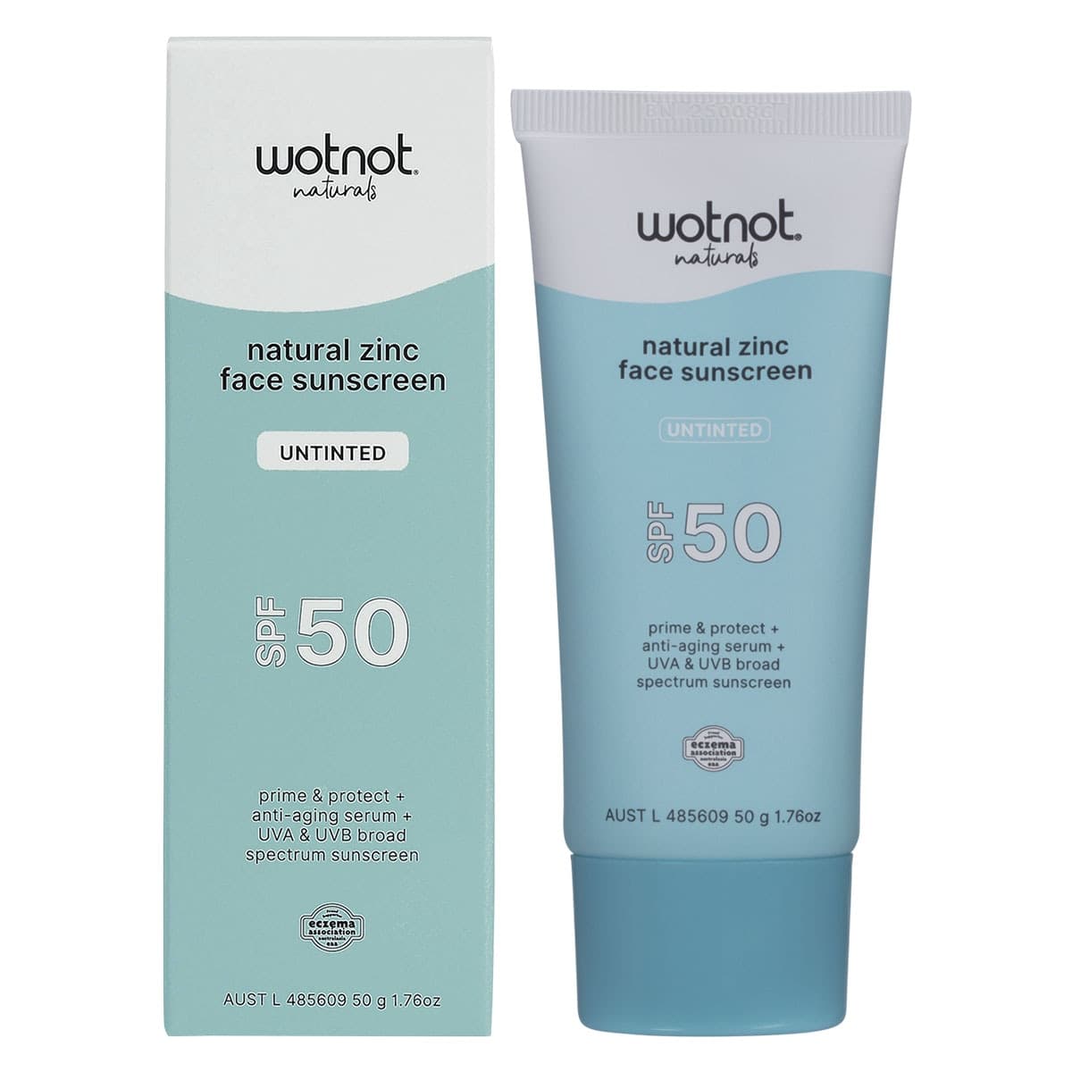 Wotnot Untinted Natural Zinc Face Sunscreen SPF50+ 50g