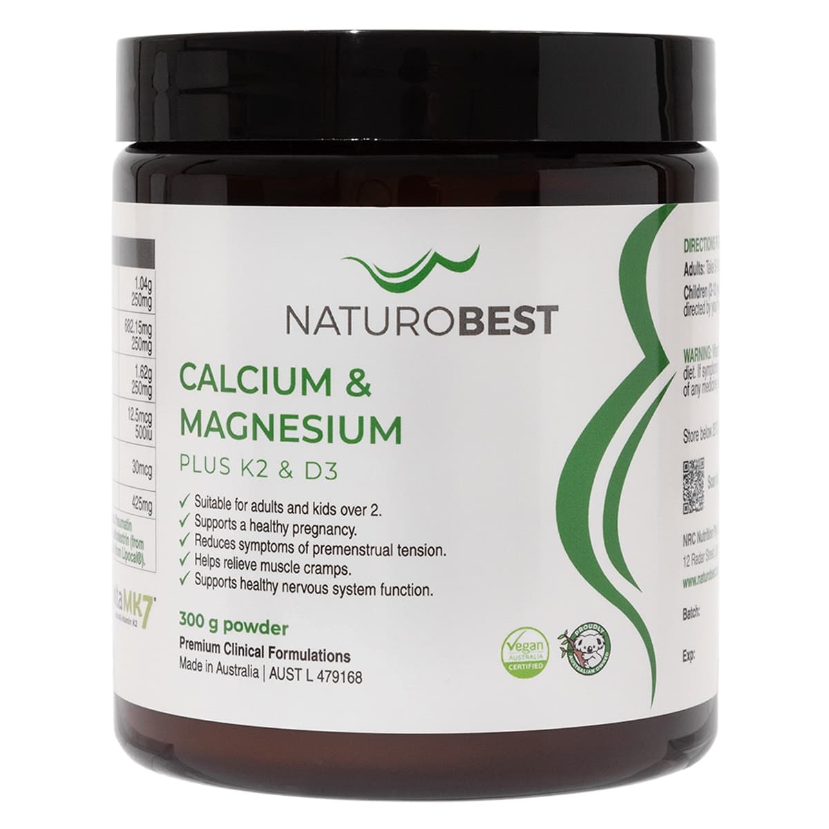 NaturoBest Calcium & Magnesium Plus K2 & D3 300g