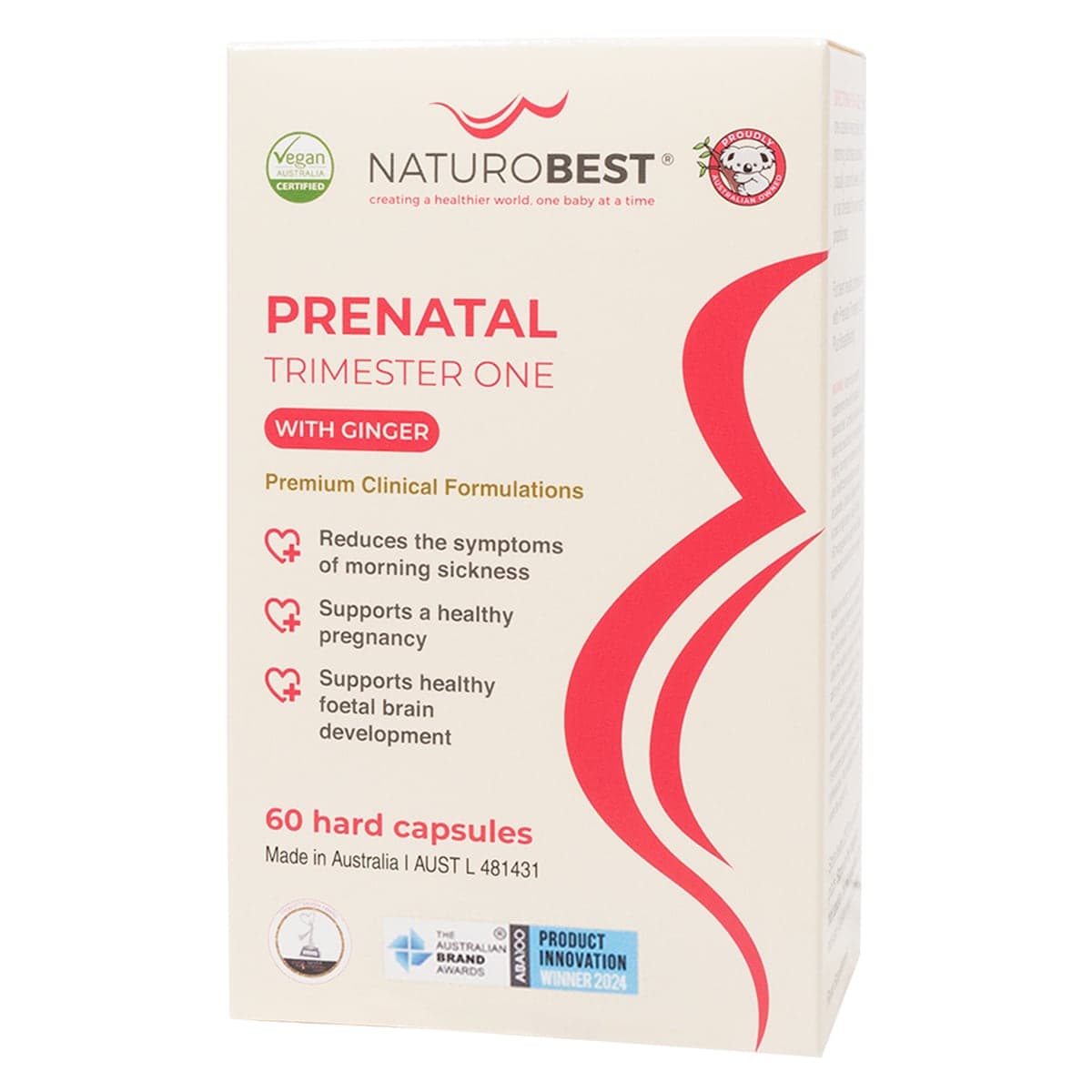 NaturoBest Prenatal Trimester One with Ginger 60 Capsules