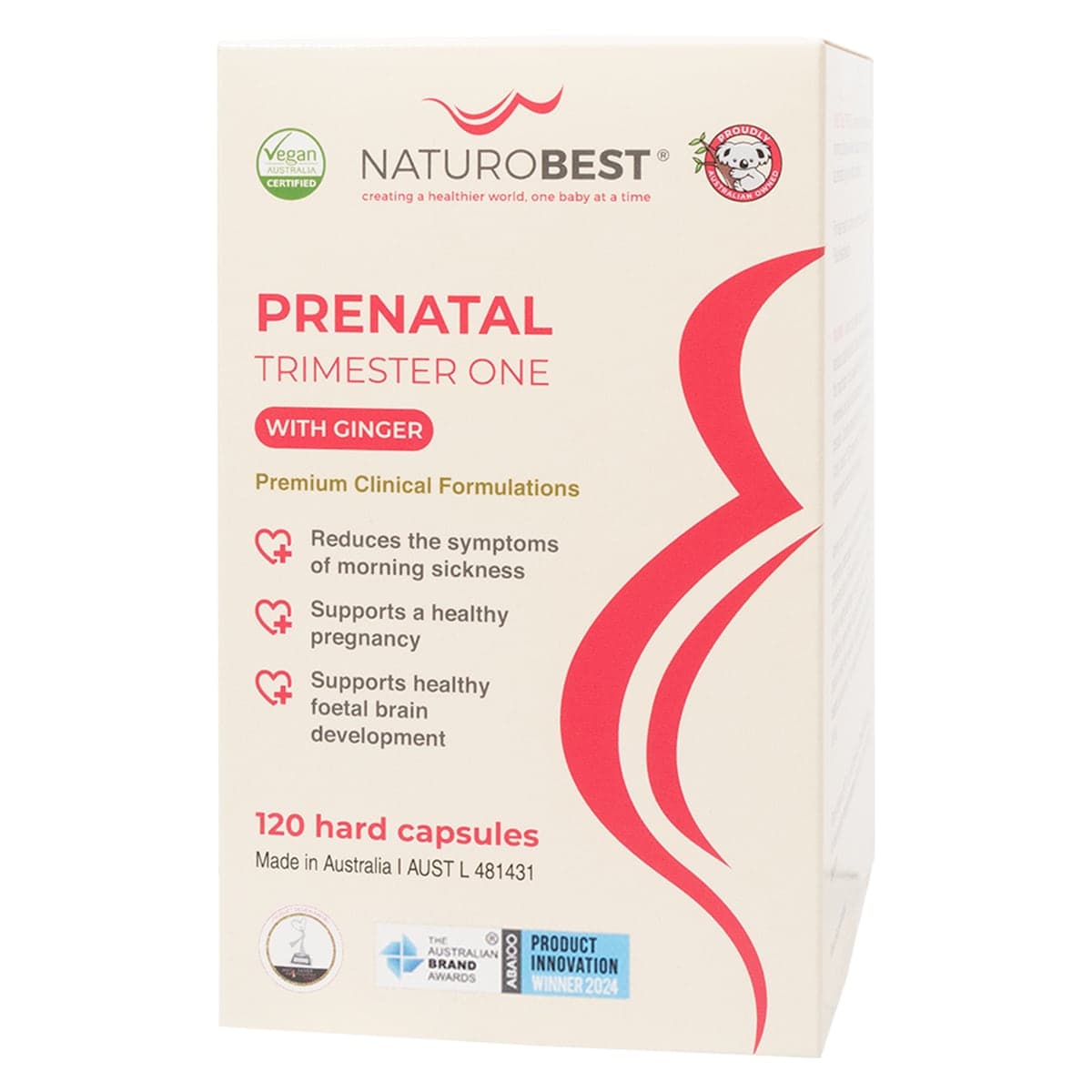 NaturoBest Prenatal Trimester One with Ginger 120 Capsules
