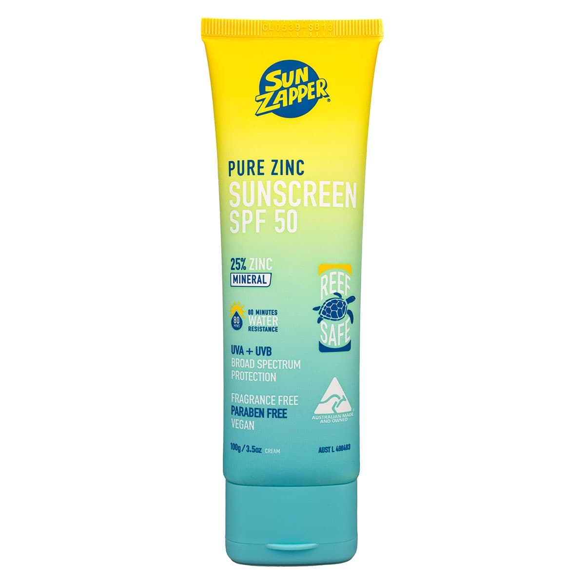 Sun Zapper Pure Zinc Sunscreen Cream SPF50+ 100g