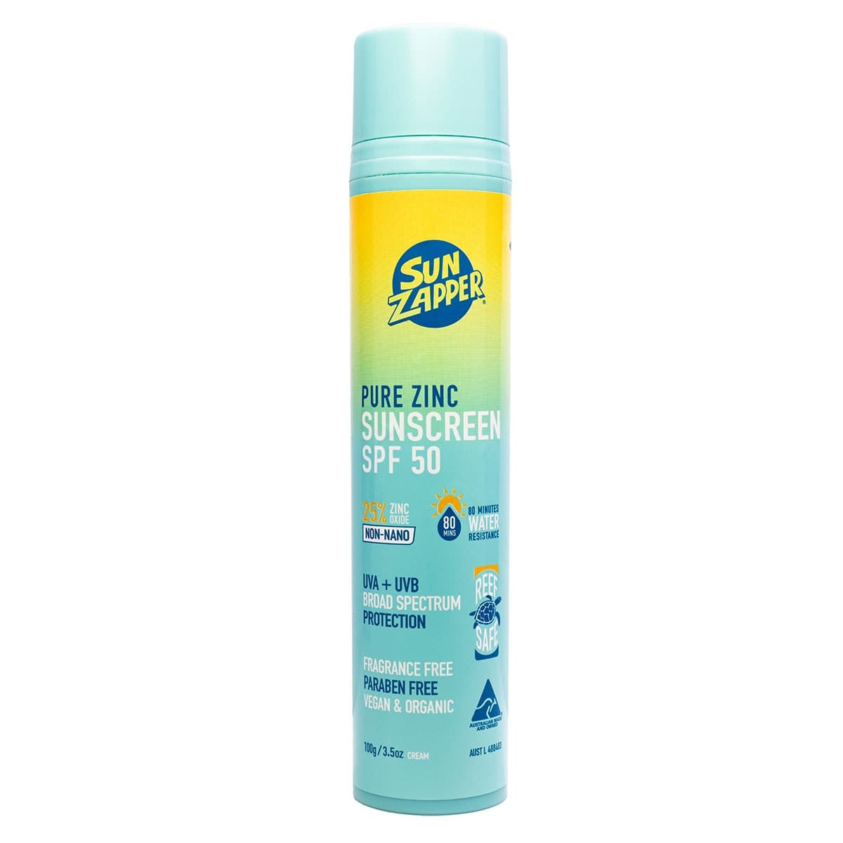 Sun Zapper Pure Zinc Sunscreen SPF50 - 100g Pump Tube