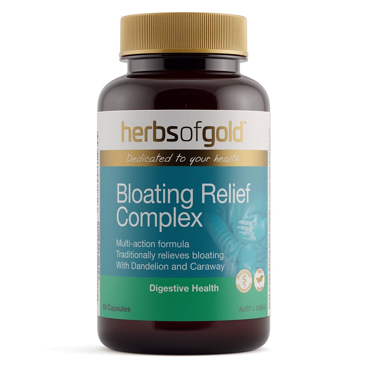 Herbs of Gold Bloating Relief Complex 60 Capsules