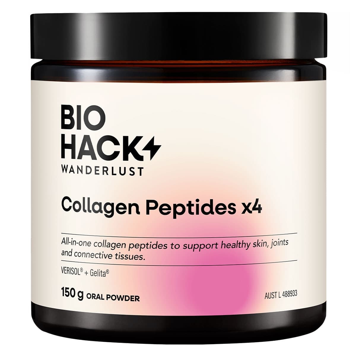BioHack Wanderlust Collagen Peptides x4 Powder 150g