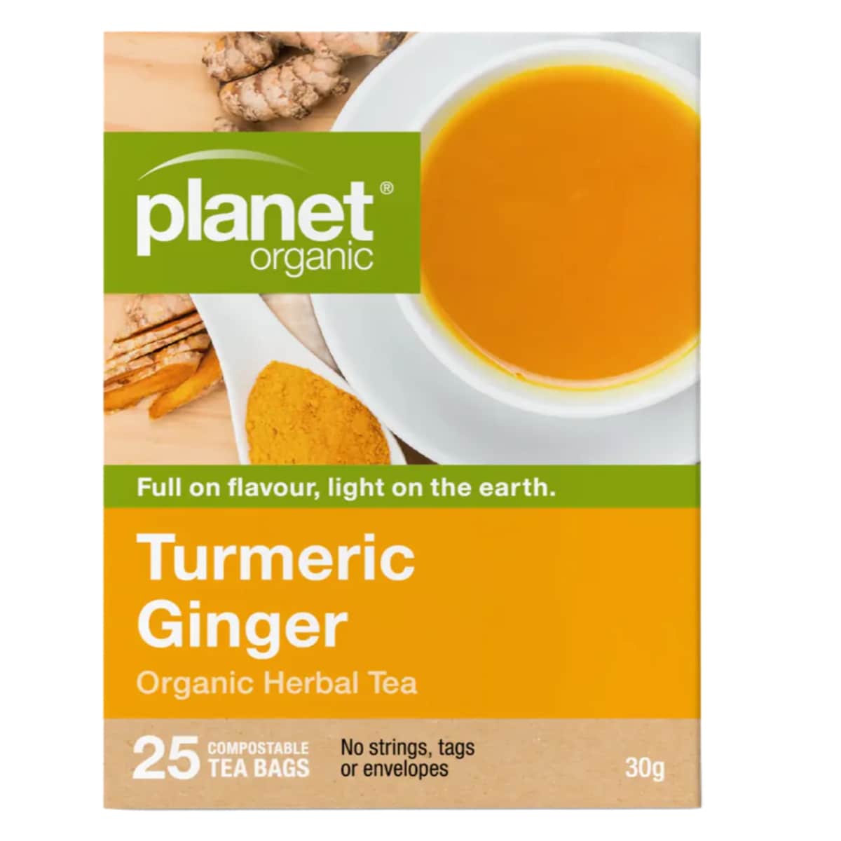 Planet Organic Turmeric Ginger 25 Tea Bags