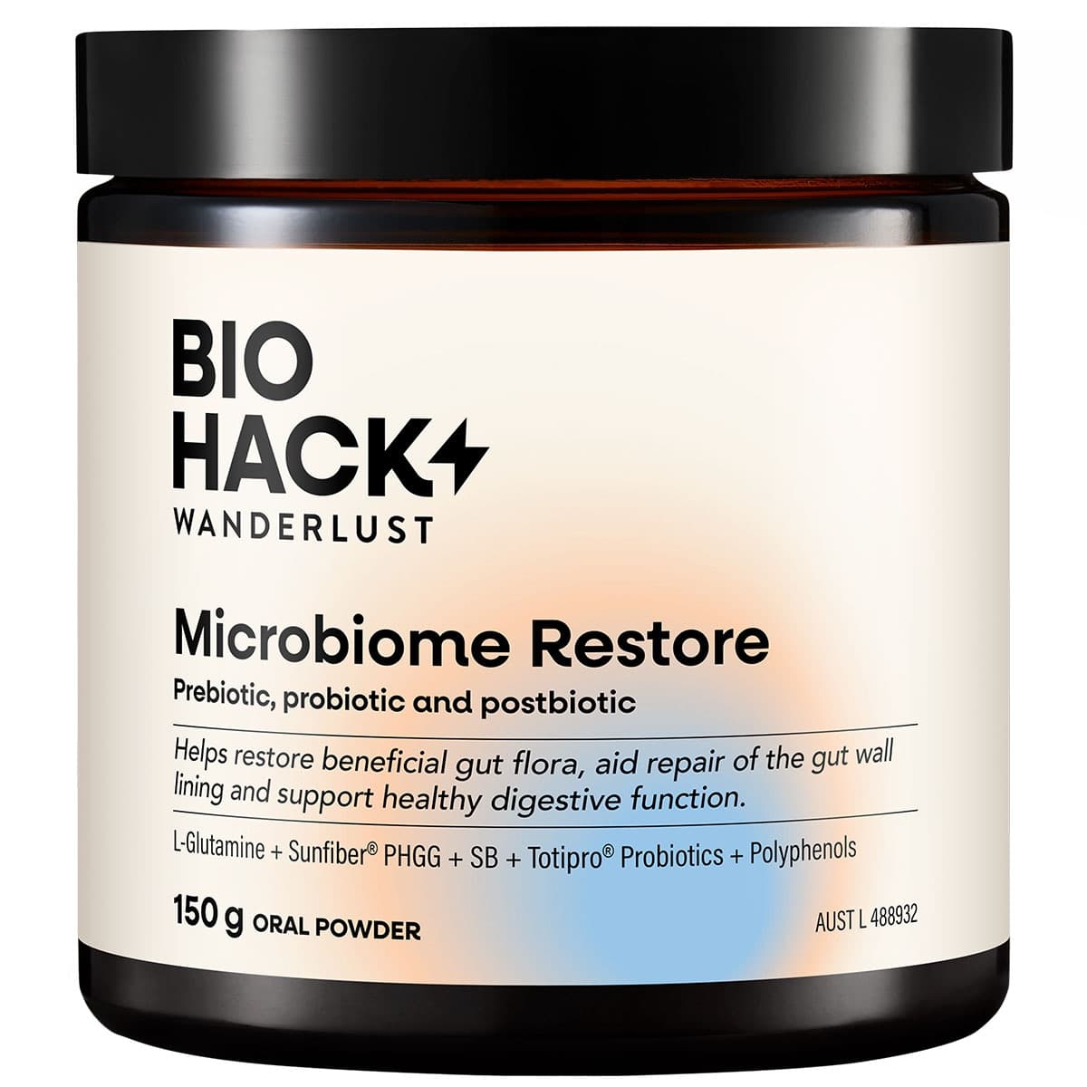 BioHack Wanderlust Microbiome Restore Powder 150g