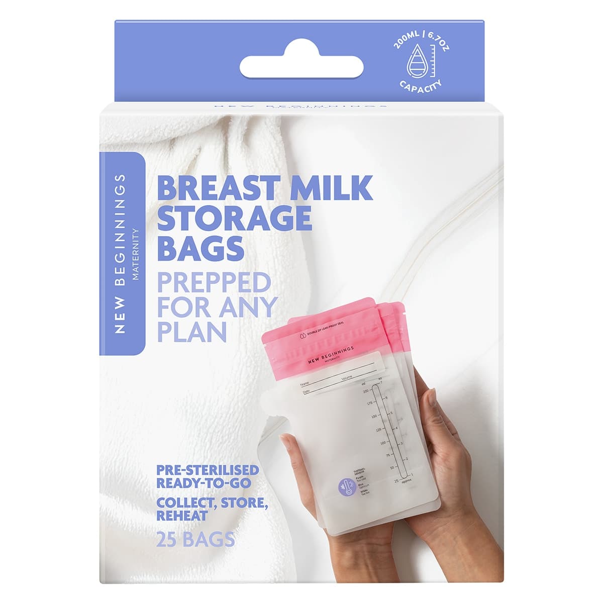 New Beginnings Breast Milk Storage Bags 25 Pieces