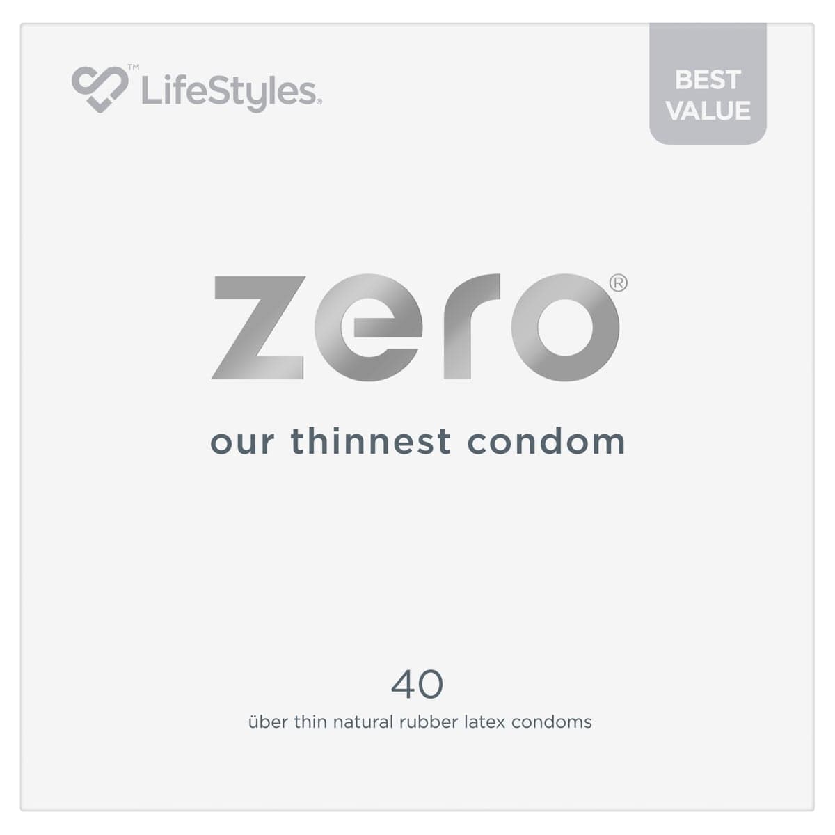 LifeStyles Zero Uber Thin Condoms 40 Pack