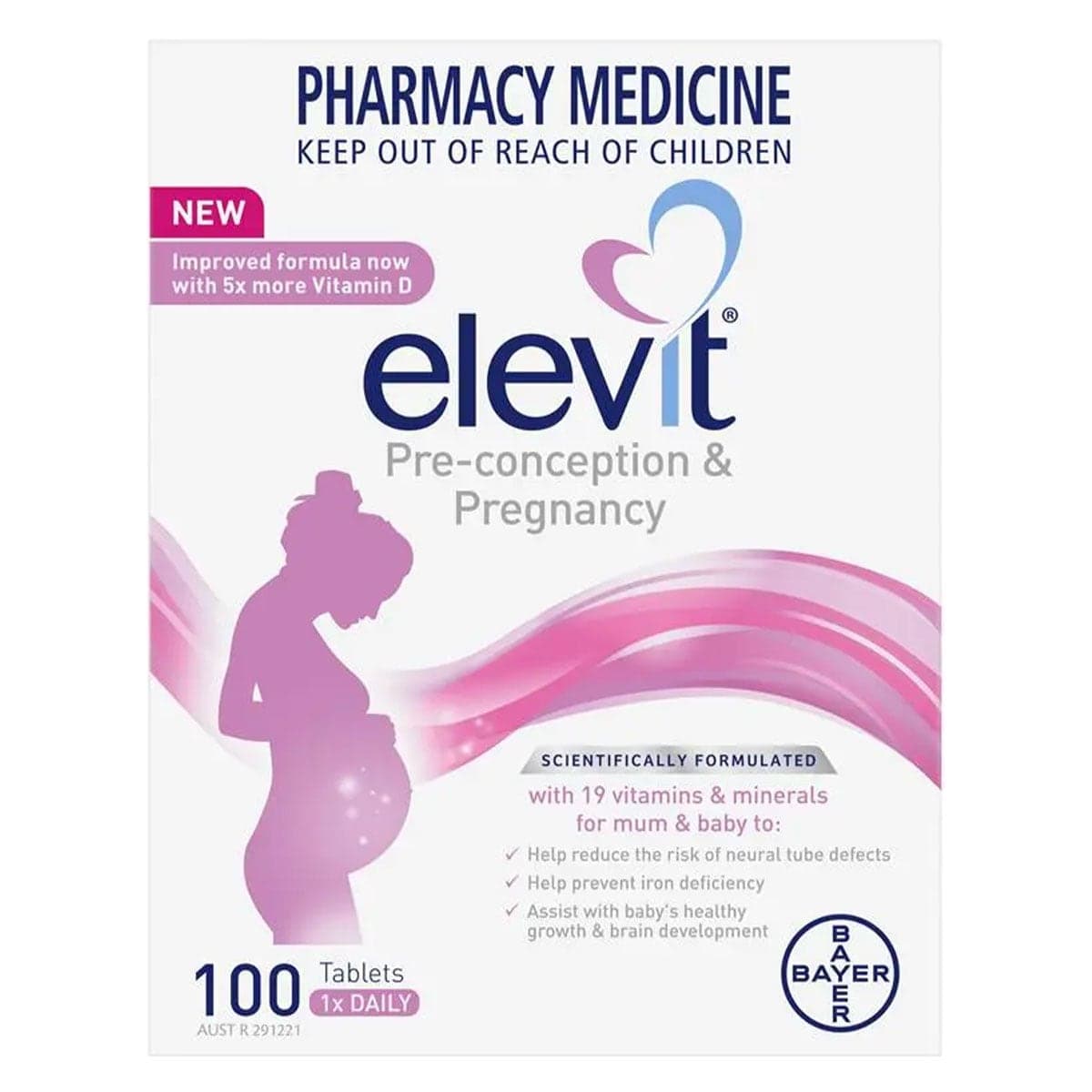 Elevit Pre-conception & Pregnancy Multivitamin 100 Tablets (New Formula)