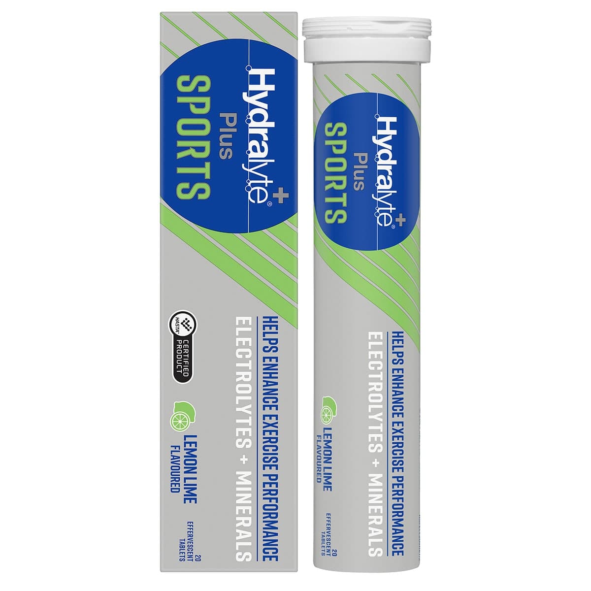 Hydralyte Plus Sports Effervescent Electrolyte Tablets Lemon Lime 20 Pack